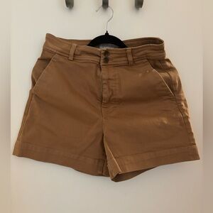 Everlane Tan High-Rise Cotton Shorts